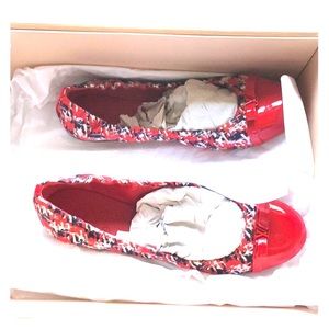 New in Box Louis Vuitton red ballet flats